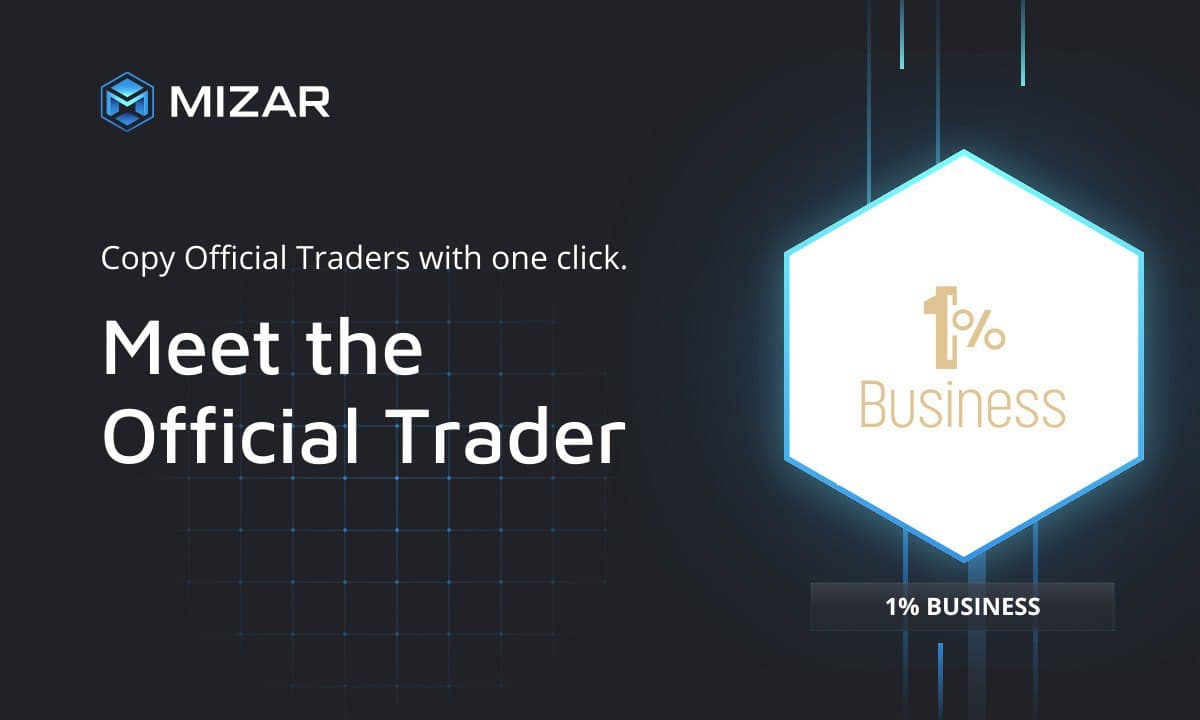 Copy the official trader 1% Business with one click from the Mizar Marketplace. 