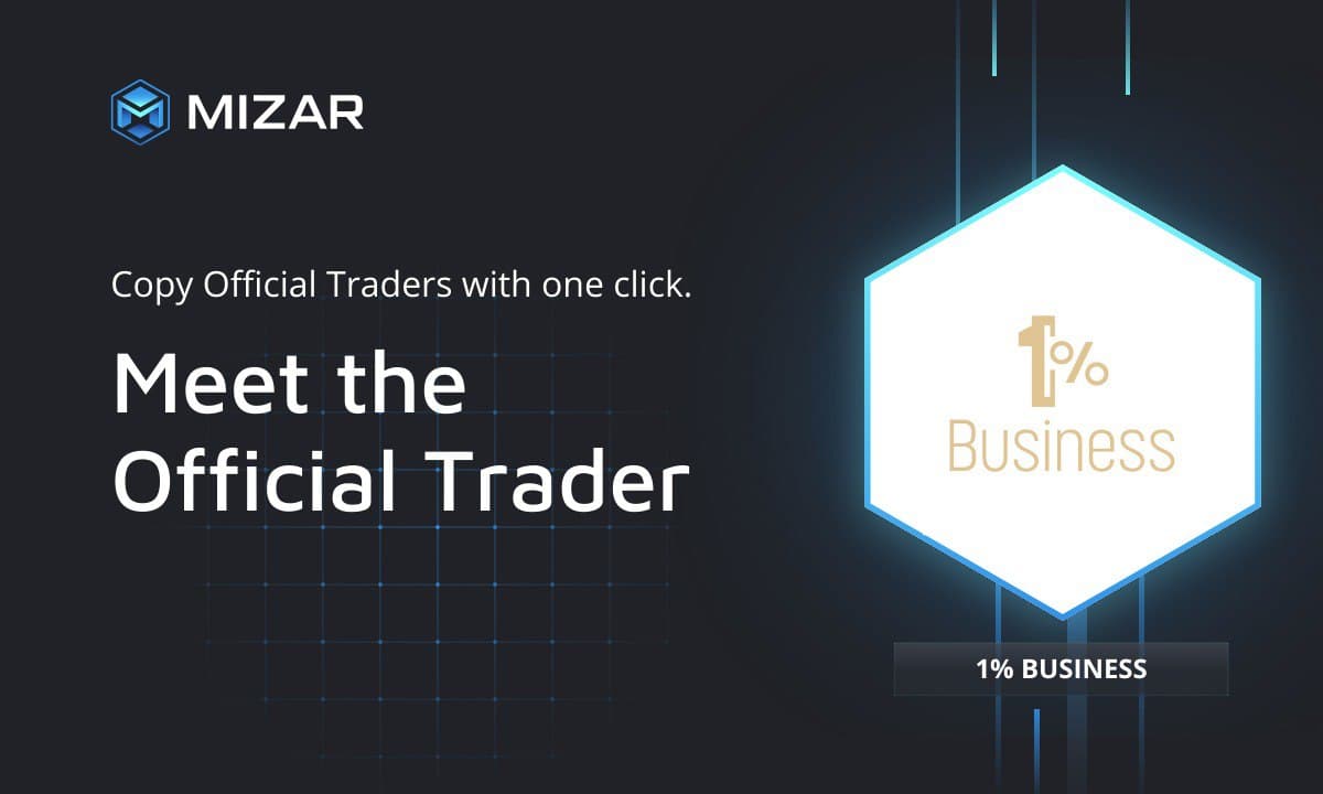 Copy the official trader 1% Business with one click from the Mizar Marketplace.
